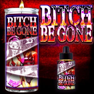 BITCH BE GONE Candle & Oil - om een derde partij in een relatie te verbannen, of jezelf te ontdoen van iemand die je niet met rust laat