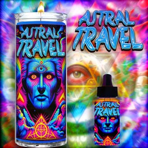 ASTRAL TRAVEL  Candle & Oil for Opening 3rd Eye, Meditation, Visualization, Manifestation, Astral Projection, Lucid Dreaming
