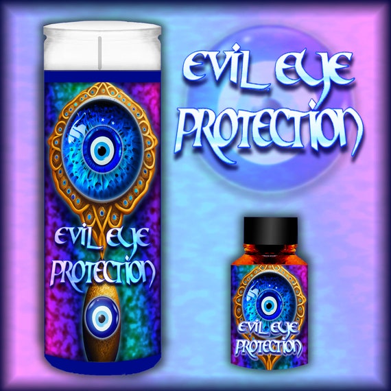 EVIL EYE PROTECTION Candle and Oil - Protect yourself and your loved ones from spiritual attacks, Ward off evil intentions
