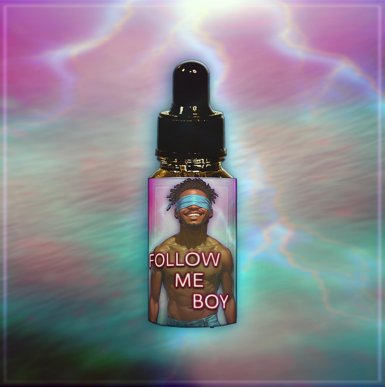 Vela y aceite FOLLOW ME BOY - Manifiesta obediencia, controla sus acciones, fuerza sus decisiones y domina sus pensamientos. 1 oz Ritual Oil