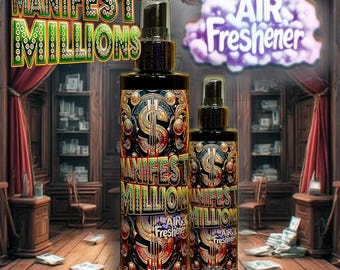 Manifest Millions™ Air Freshener may manifest the ability to draw money and retain it, achieve financial independence over the long term