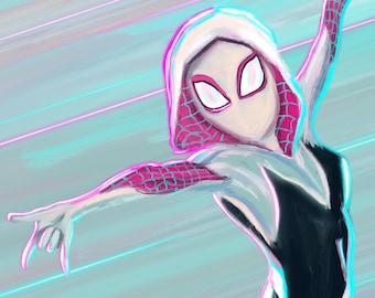 スパイダーマン アートプリント - マイルズ・モラレス、グウェン