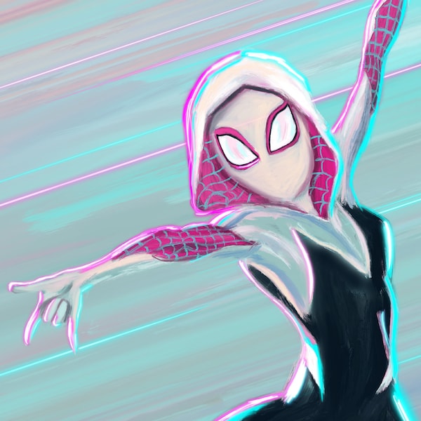Gwen Stacy Poster - Spider Gwen Art Print - Digital Download - Ghost Spider Wall Art - Printable up to 18"x24"