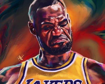 Póster de Lebron James - Arte de pared de Lebron James - Arte pop de Lebron James - Póster mate premium