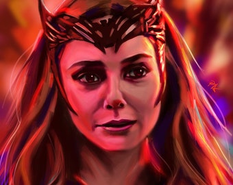 Scarlet Witch Poster - Elizabeth Olsen - Wandavision Art Print - Agatha All Along