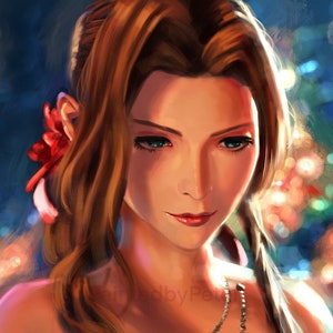 Final Fantasy VII Rebirth Aerith Art Print - Final Fantasy VII Remake Poster