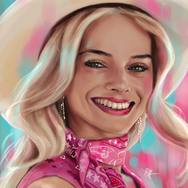Barbie Pop Art - Barbie Movie Poster - Barbie Wall Art Margot Robbie Painting