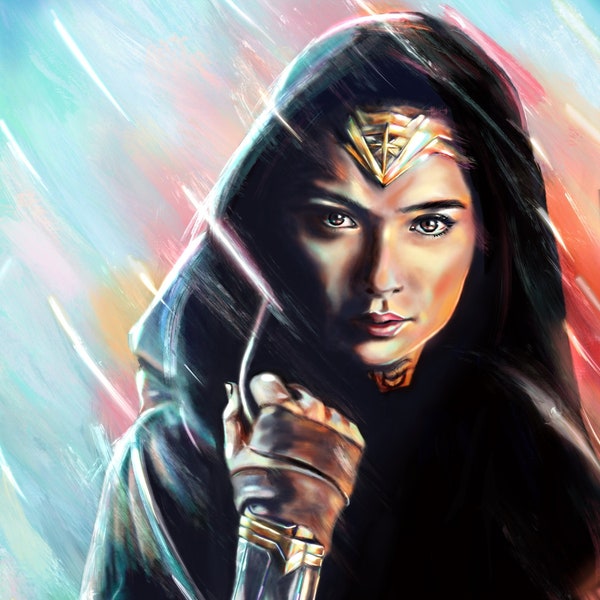 Wonder Woman Art Print - Gal Gadot Poster - DC Comics - Wonder Woman Poster