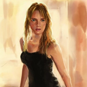 Uma Thurman Kill Bill Watercolor Painting Art Print