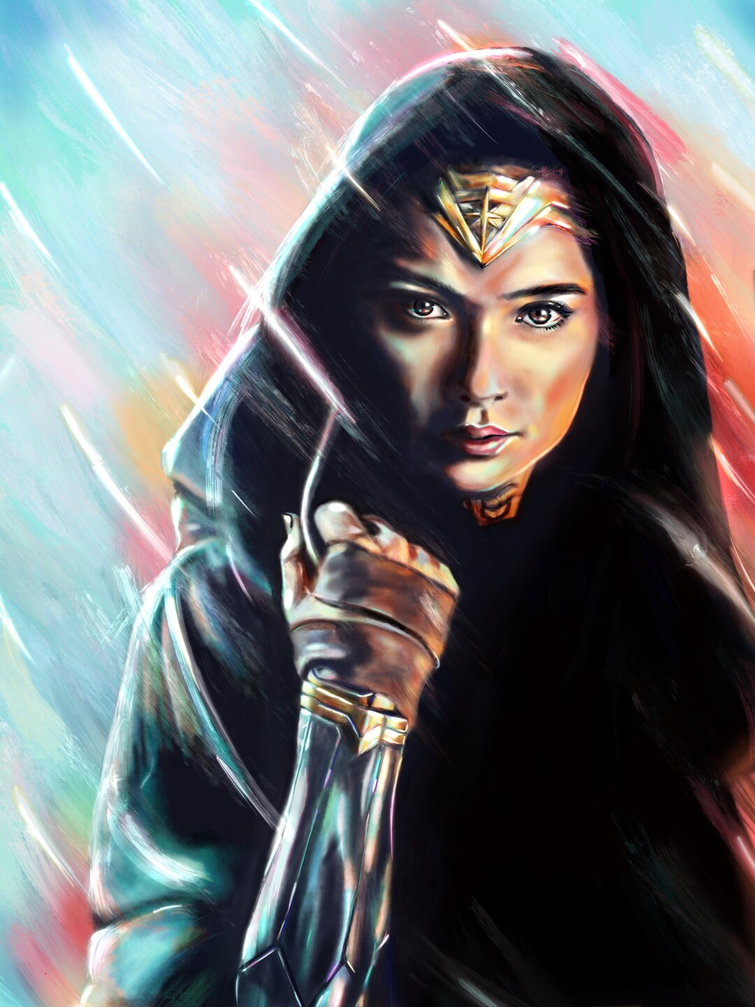 Wonder Woman Art Print Gal Gadot Poster DC Comics Wonder Woman Poster