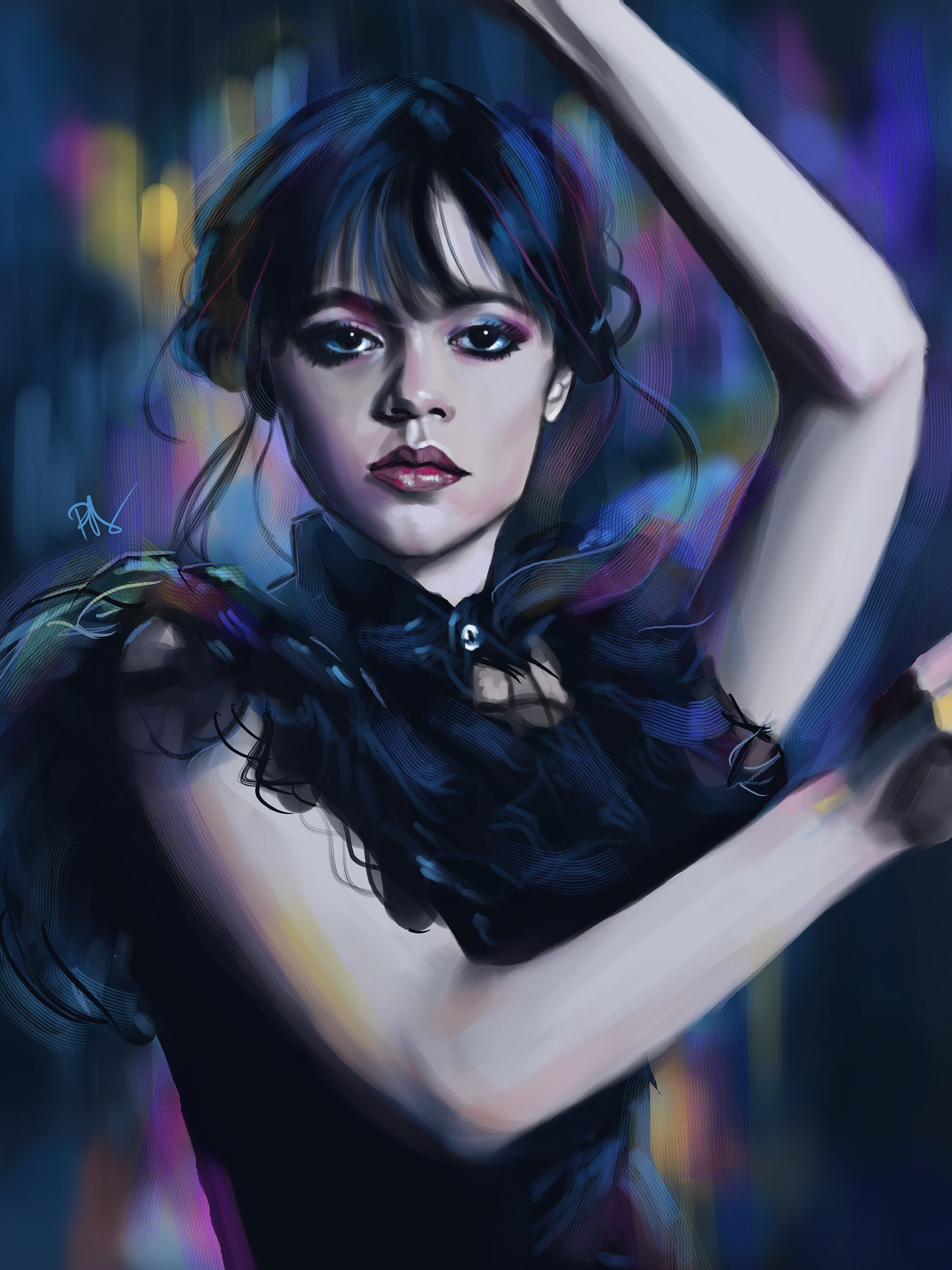 Wednesday Addams Digital Art Jenna Ortega Wednesday Addams 