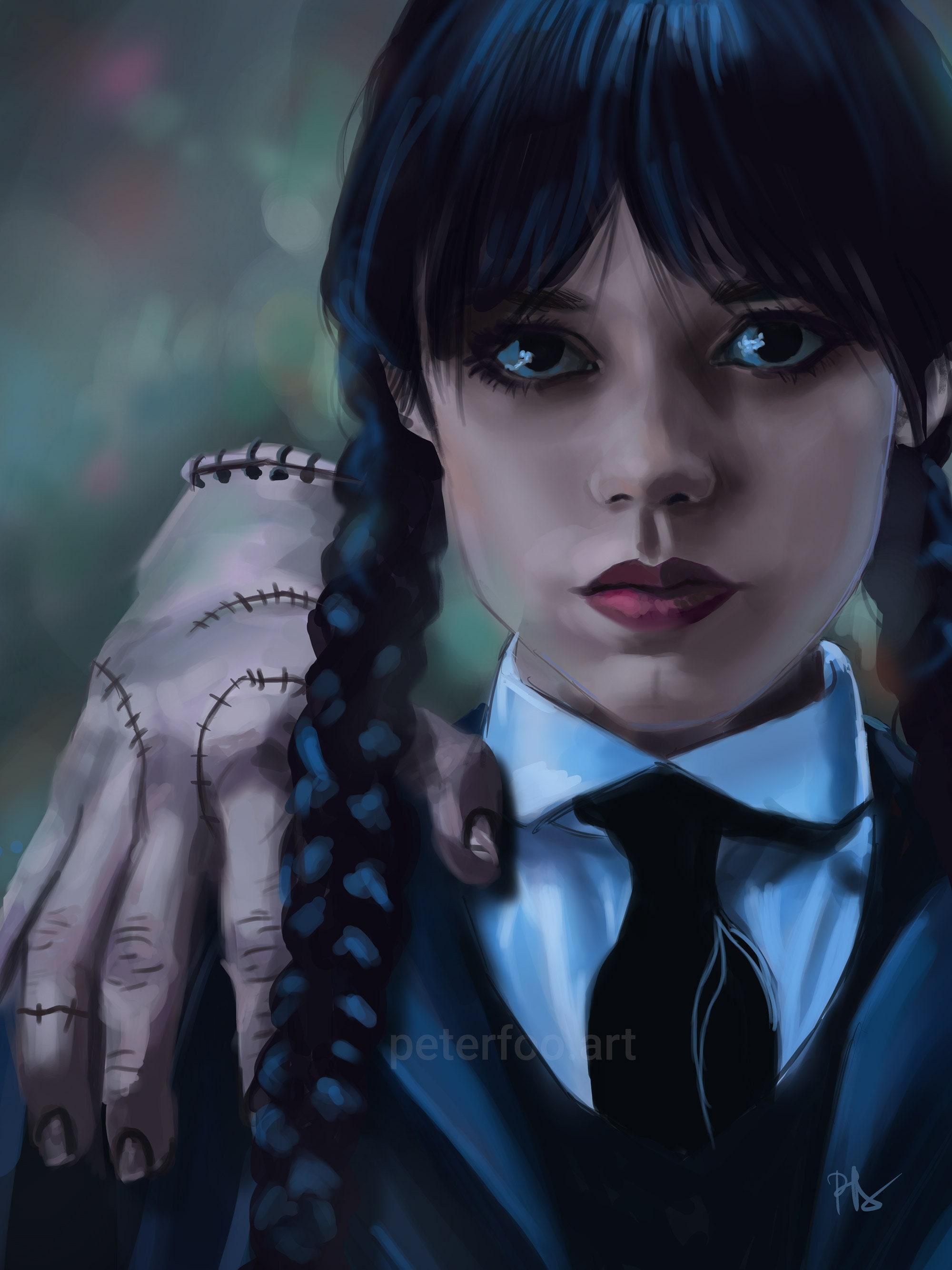 Wednesday Addams Digital Art Jenna Ortega Wednesday Addams 