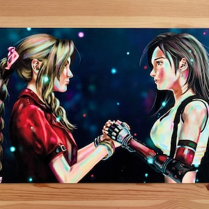 Final Fantasy 7 Rebirth Aerith & Tifa Art Print - Final Fantasy 7 Poster