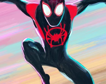 スパイダーマン アートプリント - マイルズ・モラレス、グウェン
