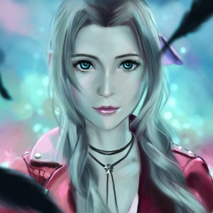 Stampa artistica di Final Fantasy VII Rebirth Aerith - Poster di Final Fantasy VII