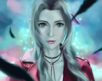 Impression d'art Final Fantasy VII Rebirth Aerith - Poster Final Fantasy VII