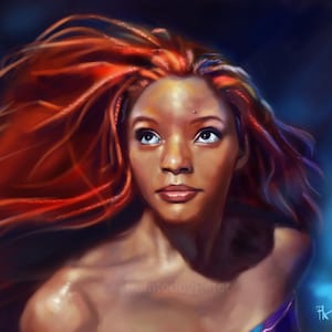 Halle Bailey Little Mermaid Art Print - Halle Bailey Ariel Poster