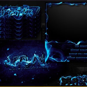 Blaze - Fire Themed Twitchtv Streamer Graphic Package, Panels, Overlay, League Overlay, Offline Image, GFX