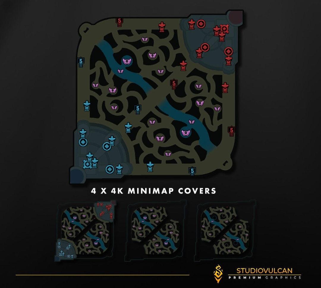 4K Minimap Hider League of Legends, Stream Hider, Minimap Cover