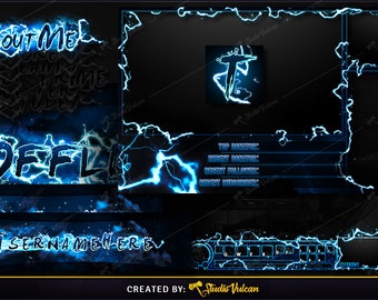 Thunder -Lightning Themed Twitchtv Streamer Graphic Package, Panels, Overlay, League Overlay, Offline Image, GFX (Volibear)