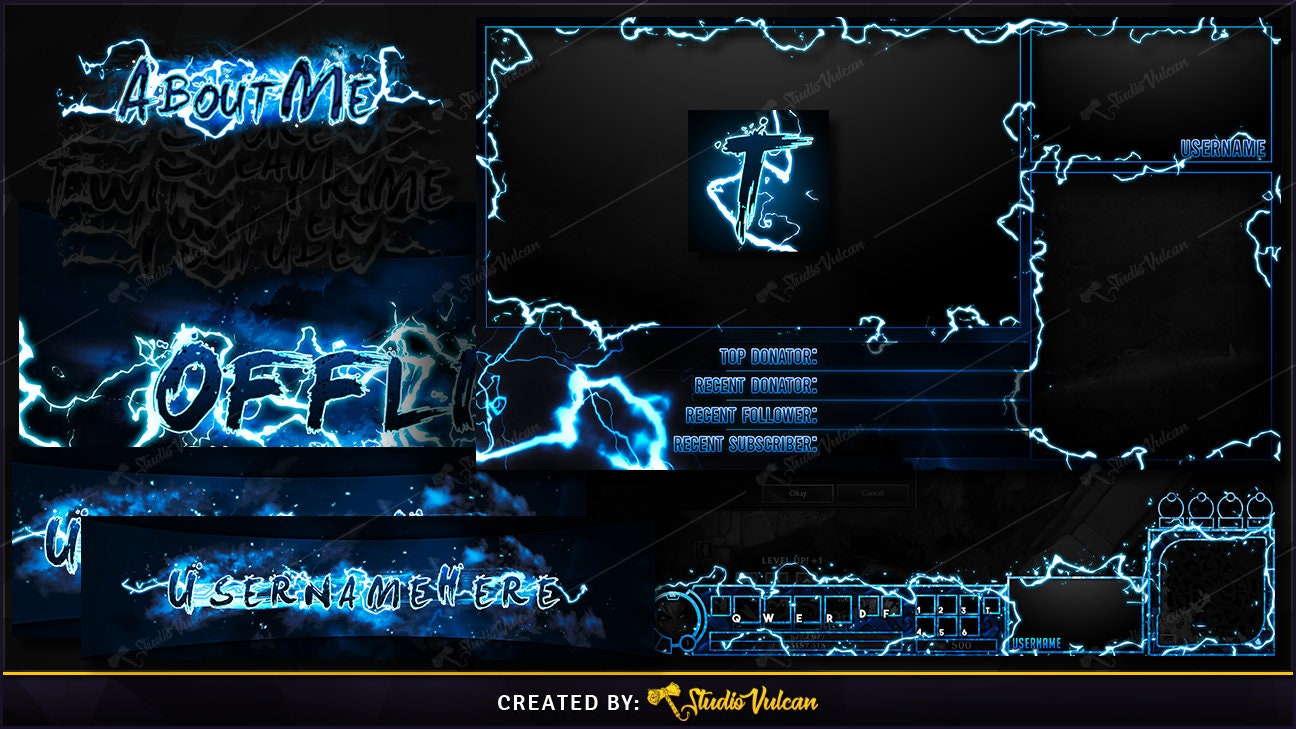 Thunder lightning Themed Twitchtv Streamer Graphic Package Etsy UK