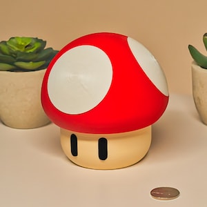 Cute Stashbox - 3D Printed Mushroom Container with Screw Lid - For Him/Her Gamer Gift - Secret Box - Stash Container - MANY COLORS!