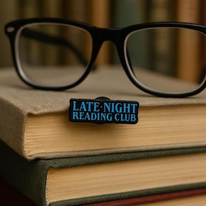 Late Night Reading Club Enamel Pin: Book Lover Gift