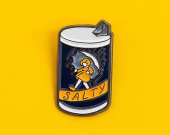 Salty enamel pin: funny sarcastic lapel pin