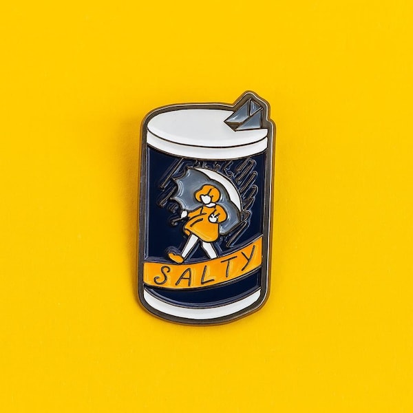Pin de esmalte salado: divertido pin de solapa sarcástico
