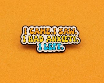 Funny Anxiety Enamel Pin – Introvert Humor Lapel Pin