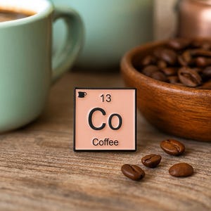 Coffee Element Enamel Pin: Nerdy Science Gift for Baristas & Teachers