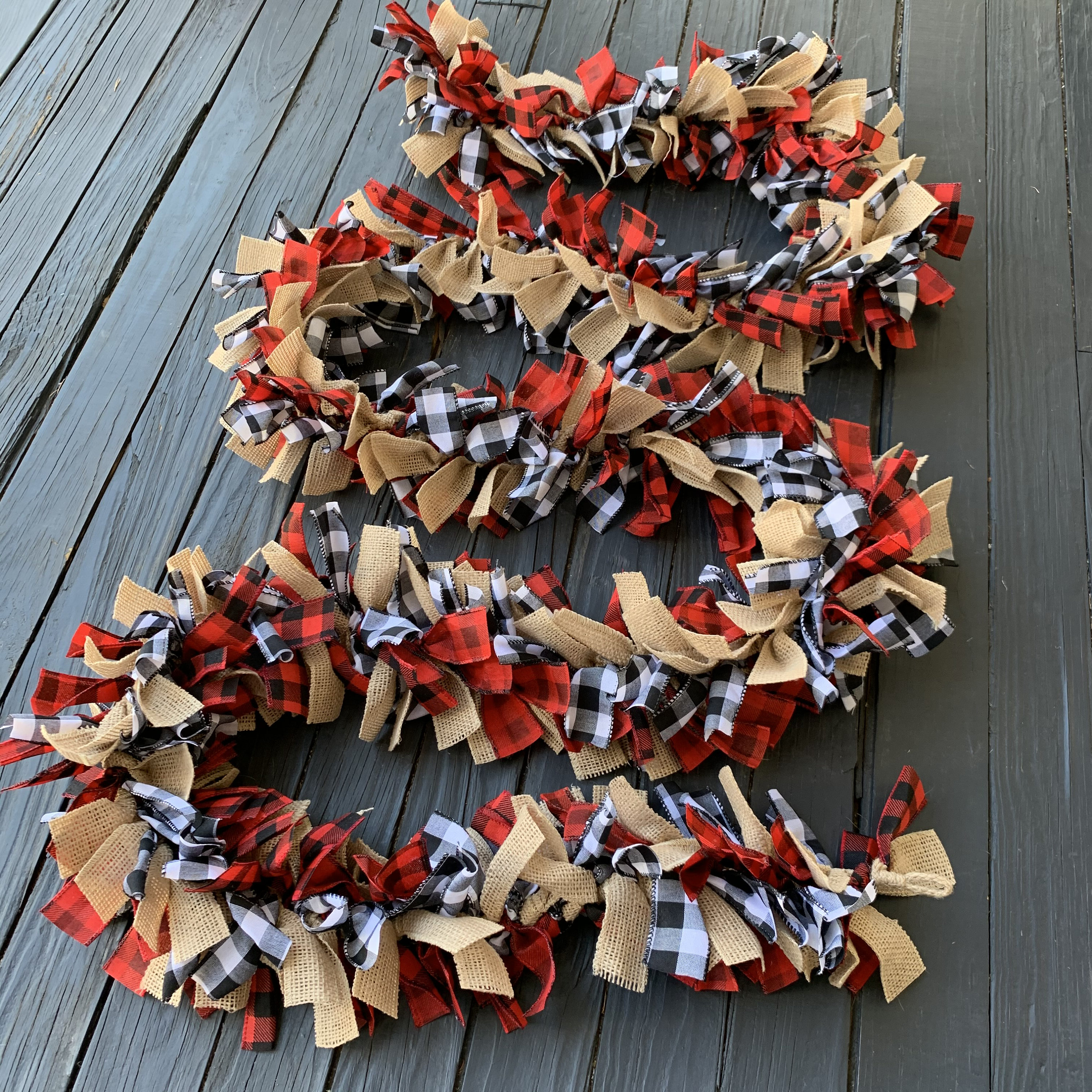Christmas Garland Farmhouse Christmas Decor Red Black | Etsy