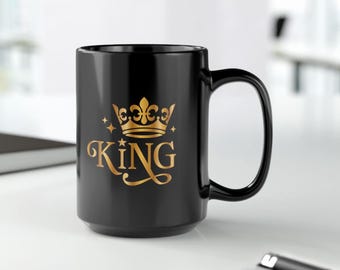 Schwarz und Gold König Becher | Melanin Geschenk für Ihn