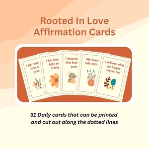 Dagelijkse bevestigingskaarten, bemoedigingskaarten, zelfhulpkaarten, 'rooted in Love'-bevestigingskaarten, kaarten voor vrouwenempowerment