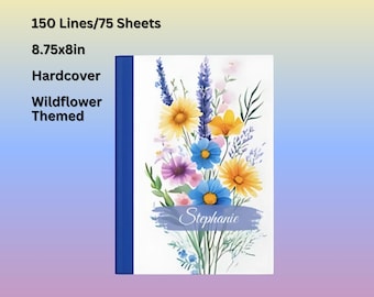 Personalisierte Wildblume Hardcover Notizbuch | Personalisiertes Notizbuch