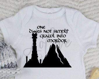 One Does Not Crawl Into Mordor baby bodysuit