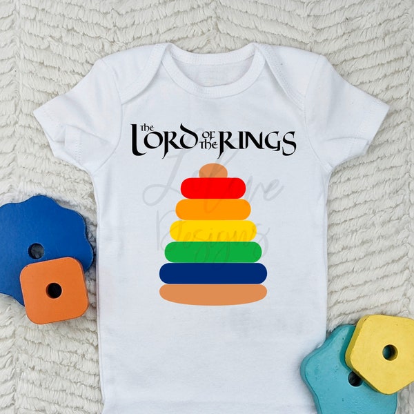 Fantasy Stacking Ring baby bodysuit - New Dad Gift / Baby boy coming home outfit / Baby girl coming home outfit / LOTR