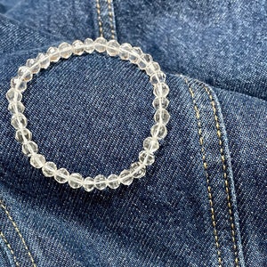 6mm, round, faceted, clear quartz bracelet!