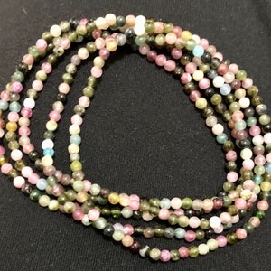 Smooth, 3mm, natural watermelon tourmaline bracelet!