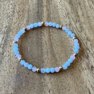 Aquamarine, gold and rose quartz bracelet!