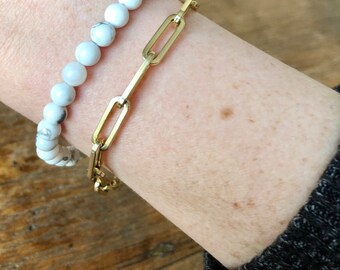 6mm, white howlite bracelet!