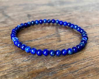 4mm, round, natural lapis lazuli bracelet!