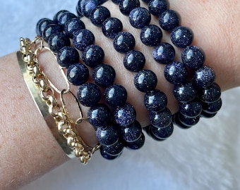 Big blue goldstone bracelet!