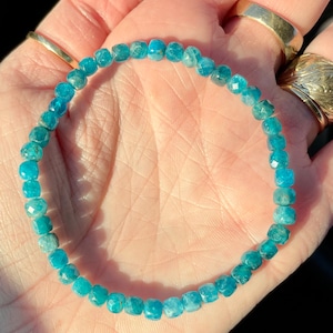 Cubed, blue apatite bracelet!