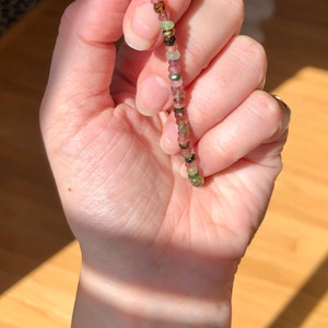 Watermelon tourmaline and solid silver toggle clasp bracelet!