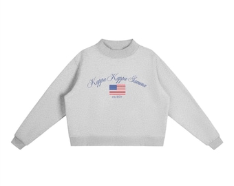 Kappa Kappa Gamma (KKG) Sorority USA Flag Mockneck
