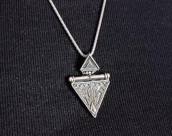 925 Silver Triangle Pendant. Boho Style Jewelry. Gift for Best Friend