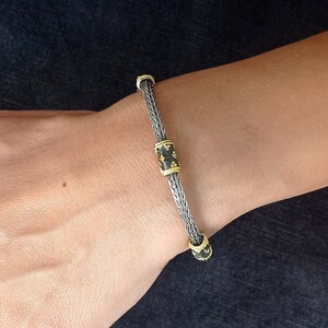 Silver Byzantine Knitted Bracelet. Greek Jewelry. Anniversary Gift.
