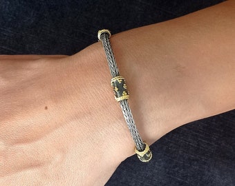 Sterling Silver Byzantine Bracelet: Gold Plated Greek Jewelry