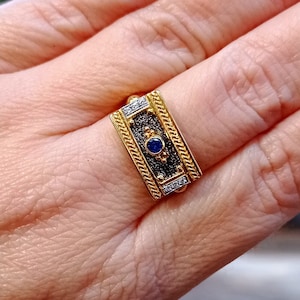 Noir Byzantine Style Ring for Women. Silver Greek Jewelry. Mother&#39;s Day Gift